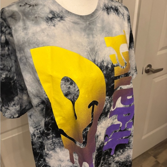 Trippy psychedelic black tie-dye basic tee size XL - Picture 6 of 10